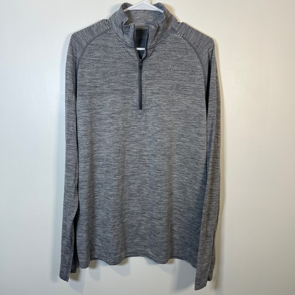 Lululemon Mens Metal Vent Tech 1/2 Zip Pullover Running Shirt Grey Large